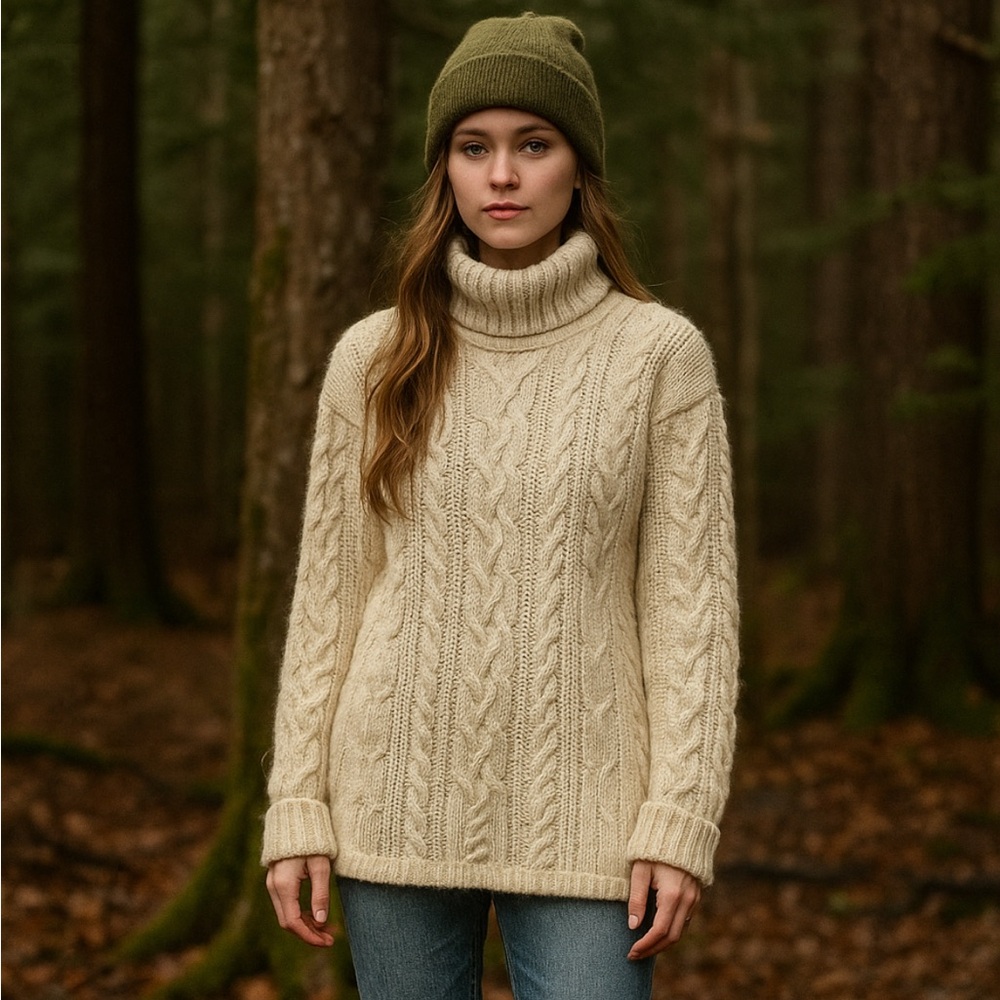 Deidre McGuire alpaca wool cream turtleneck Ireland